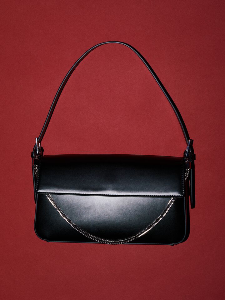 Shoulder bag with chain - null - Black | Sisley image number 1